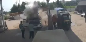 سی این جی بھروانے کے دوران کار میں زوردار دھماکا، فوٹیج جاری