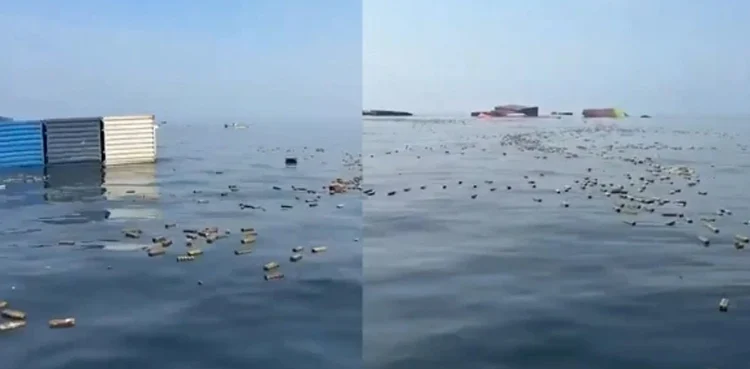 آبنائے ہرمز میں سمندر پر تیرتے آئی فونز اور مہنگے پرفیومز (ویڈیو وائرل)